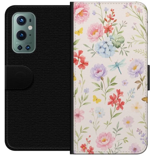 OnePlus 9 Pro Tegnebogsetui Blomster