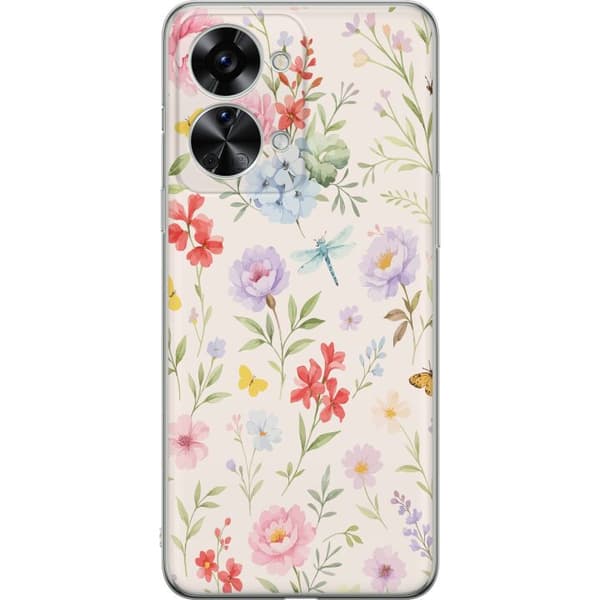OnePlus Nord 2T Gennemsigtig cover Blomster