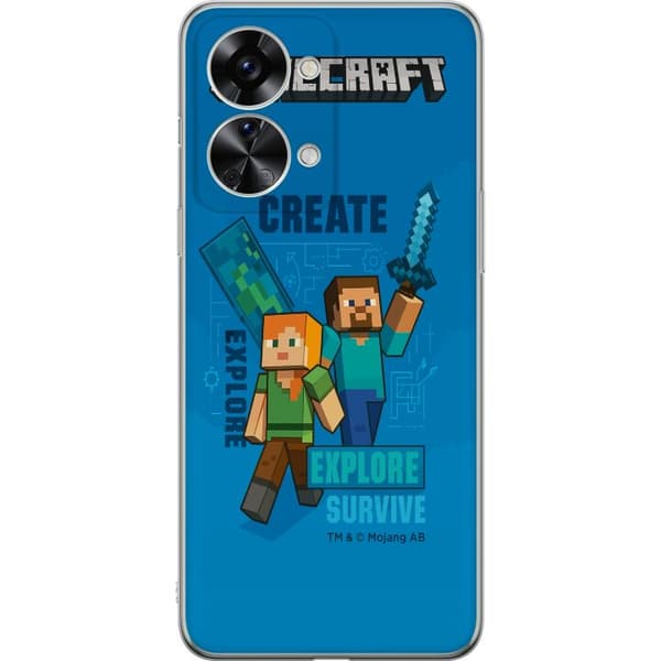 OnePlus Nord 2T Läpinäkyvä kuori Minecraft Luolastot