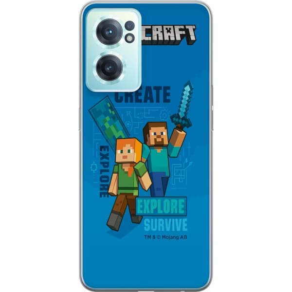 OnePlus Nord CE 2 5G Läpinäkyvä kuori Minecraft Luolastot