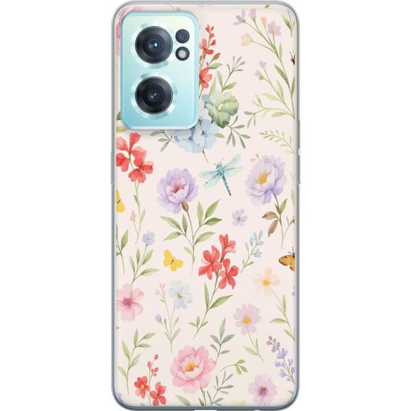 OnePlus Nord CE 2 5G Gjennomsiktig deksel Blomster