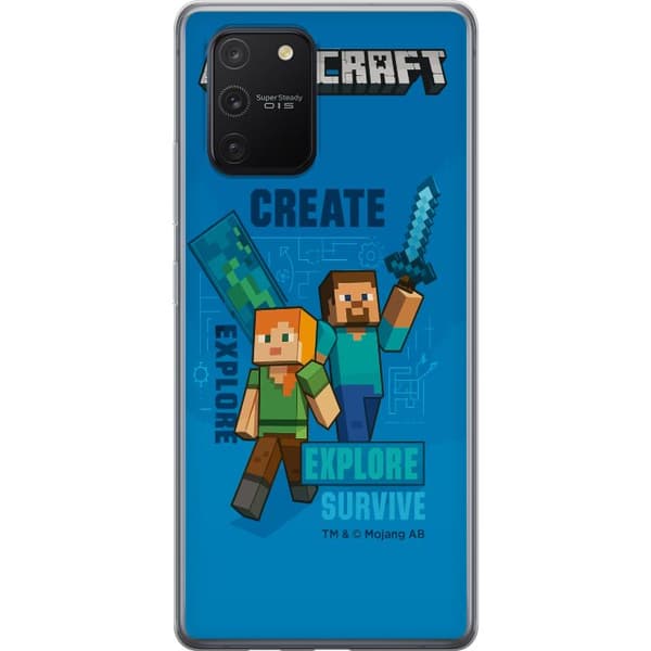 Samsung Galaxy S10 Lite Gennemsigtig cover Minecraft Huler