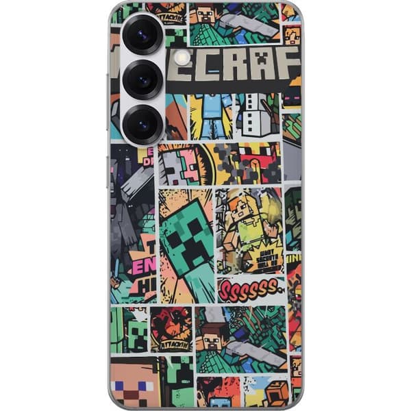 Samsung Galaxy S25 Läpinäkyvä kuori Minecraft Taide