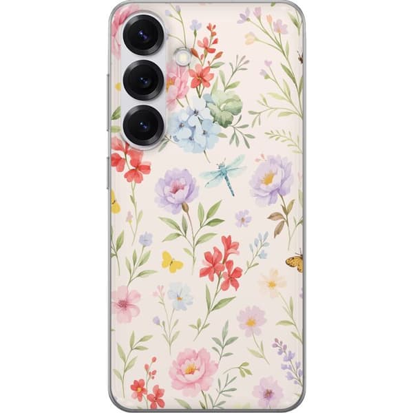 Samsung Galaxy S25 Gjennomsiktig deksel Blomster