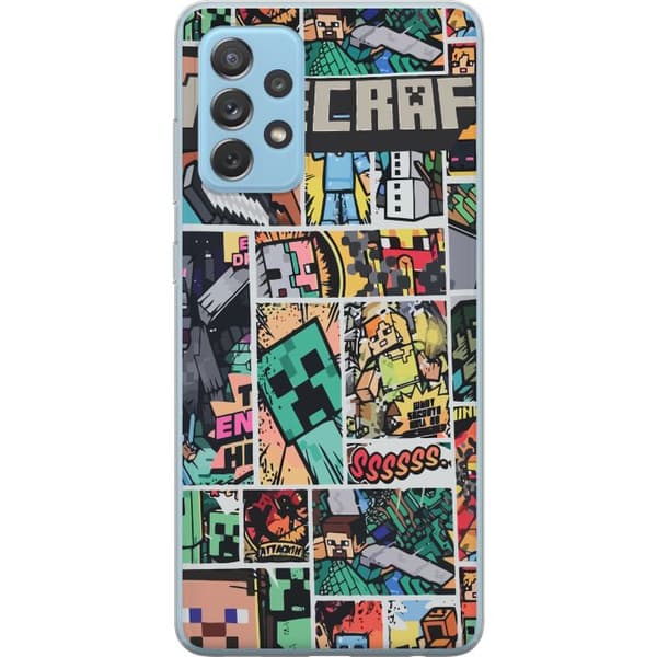 Samsung Galaxy A52 5G Läpinäkyvä kuori Minecraft Taide