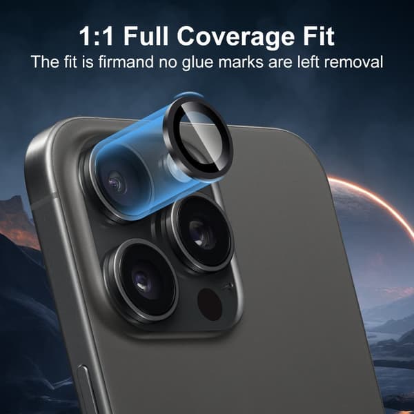 2-Pack iPhone 15 & iPhone 15 Plus - Kameraskydd i härdat glas för
