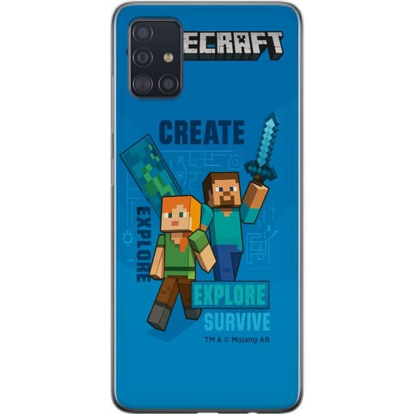Samsung Galaxy A51 Gennemsigtig cover Minecraft Huler
