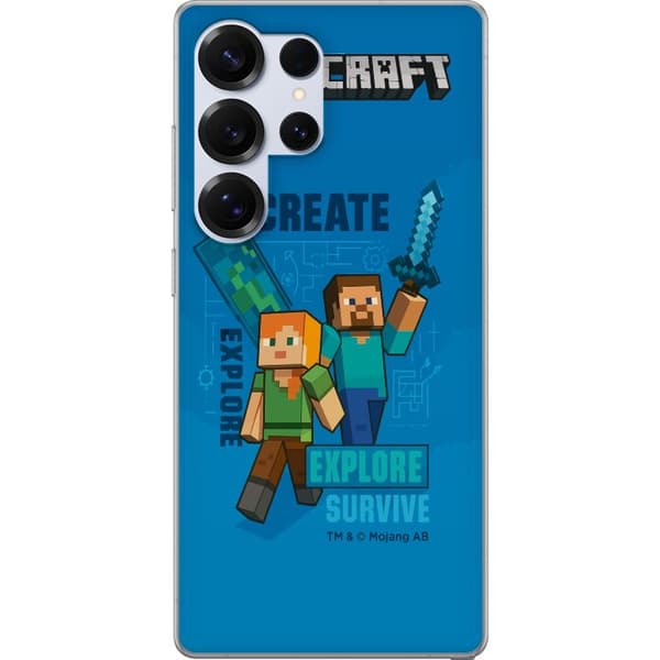 Samsung Galaxy S25 Ultra Gjennomsiktig deksel Minecraft Grotter
