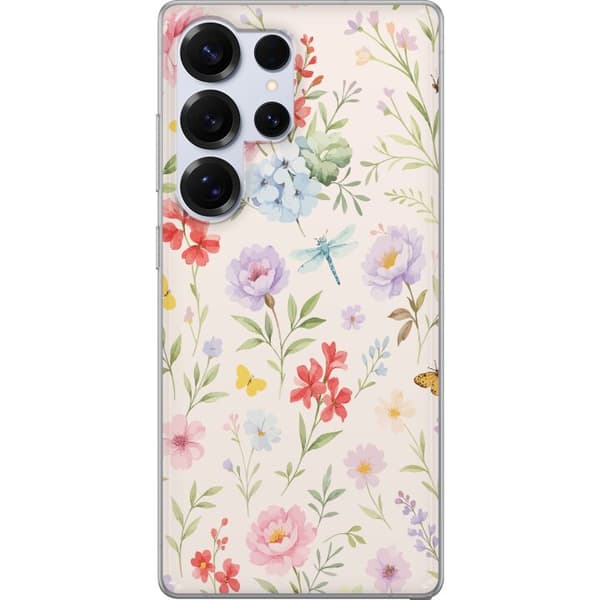 Samsung Galaxy S25 Ultra Genomskinligt Skal Blommor