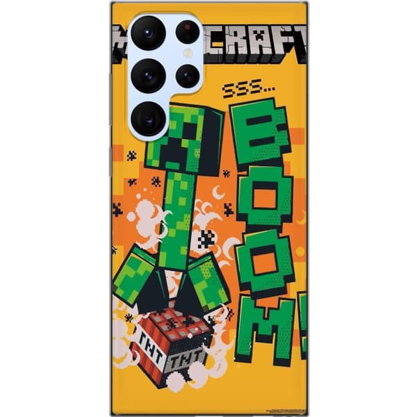 Samsung Galaxy S22 Ultra 5G Genomskinligt Skal Minecraft Boom