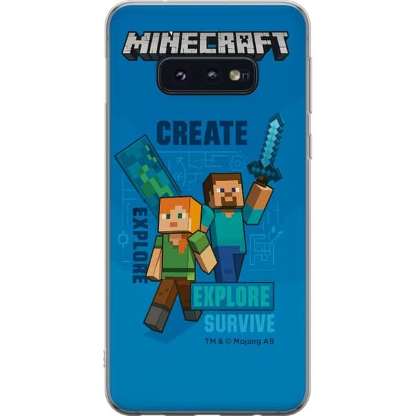 Samsung Galaxy S10e Läpinäkyvä kuori Minecraft Luolastot