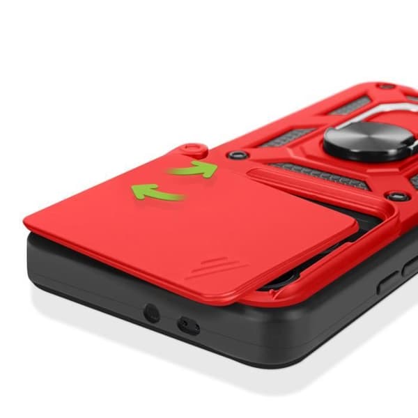 Coque för Xiaomi 14T Pro Ring Stöd Kamera Skydd Glidande Mayaxess Röd