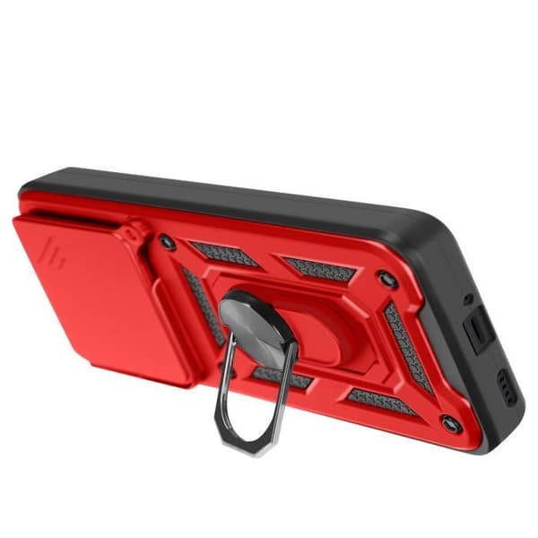 Coque för Xiaomi 14T Pro Ring Stöd Kamera Skydd Glidande Mayaxess Röd