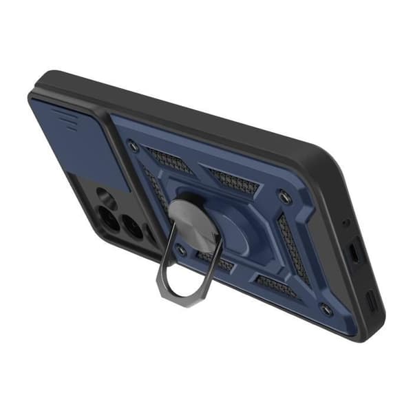 Coque för Samsung Galaxy A16 Ring Stöd Kamera Täckande Glidande Mayaxess Blå Natt