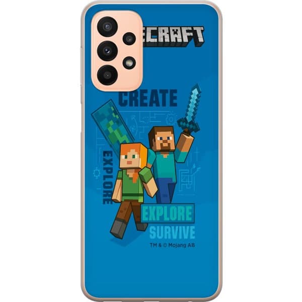 Samsung Galaxy A23 5G Gennemsigtig cover Minecraft Huler