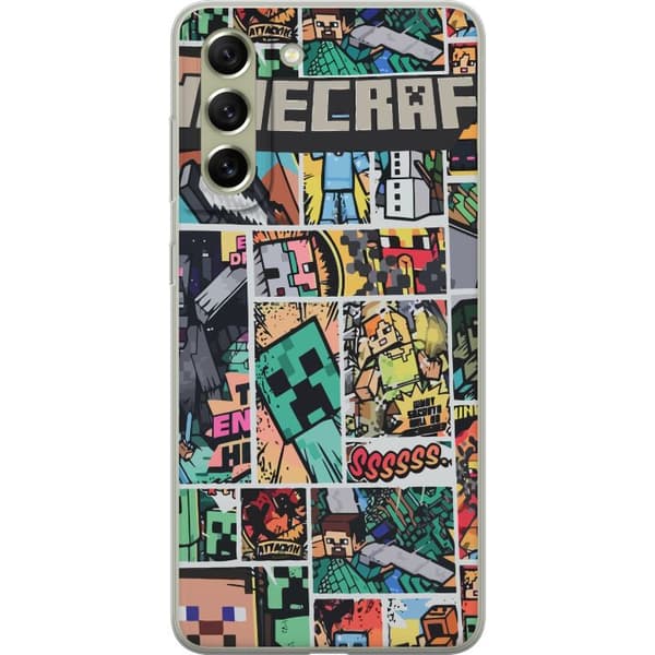 Samsung Galaxy S21 FE 5G Genomskinligt Skal Minecraft Art