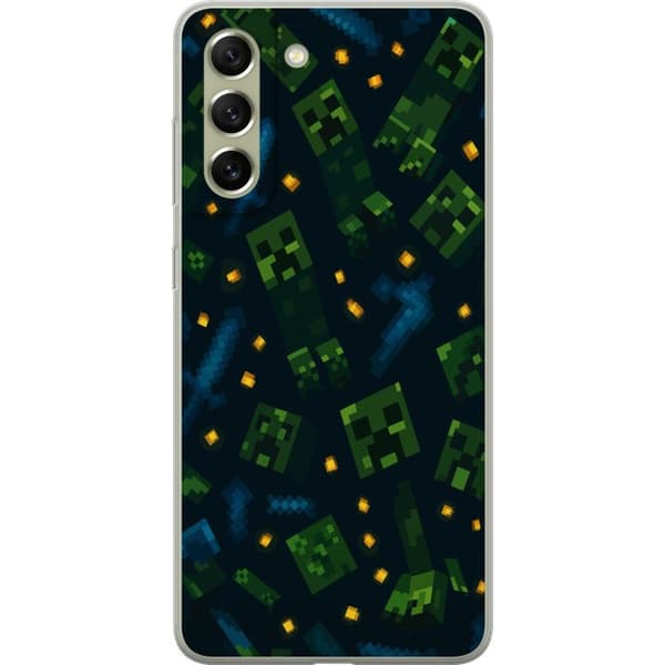 Samsung Galaxy S21 FE 5G Genomskinligt Skal Minecraft Dungeons Mob