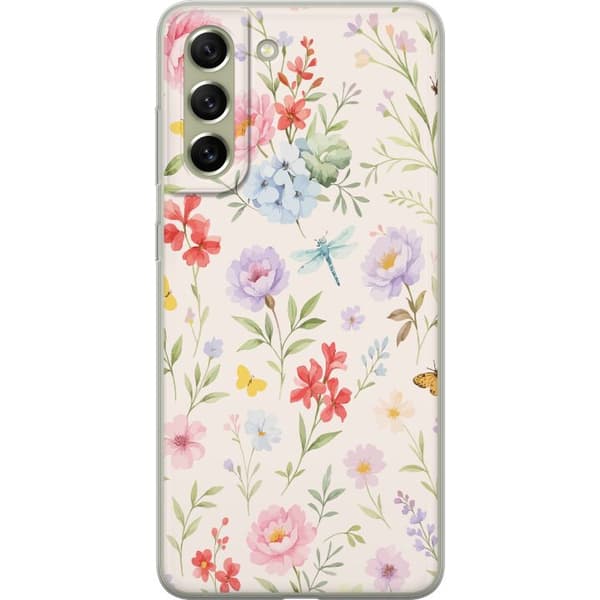 Samsung Galaxy S21 FE 5G Genomskinligt Skal Blommor
