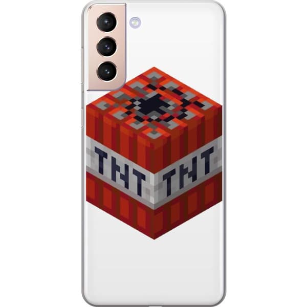 Samsung Galaxy S21 Läpinäkyvä kuori Minecraft TNT