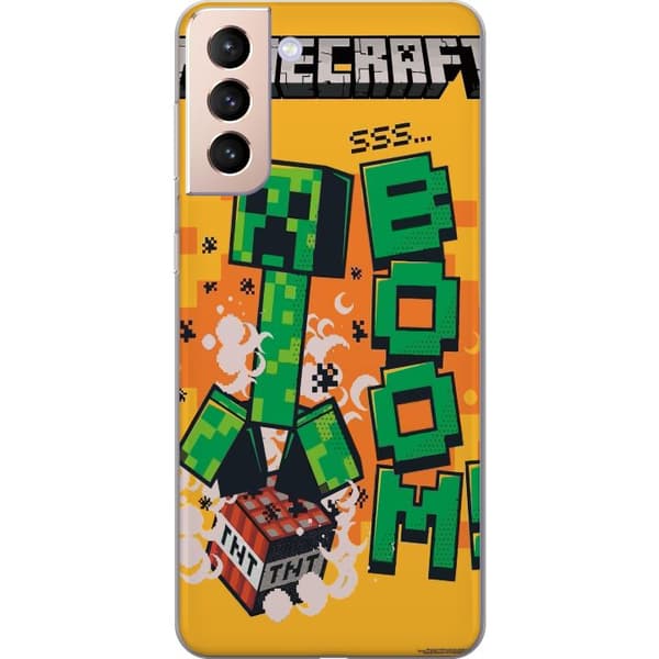 Samsung Galaxy S21 Genomskinligt Skal Minecraft Boom