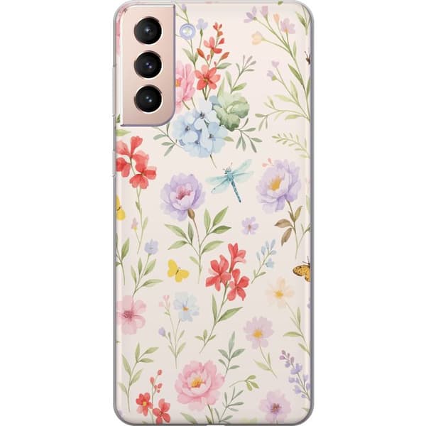 Samsung Galaxy S21 Genomskinligt Skal Blommor