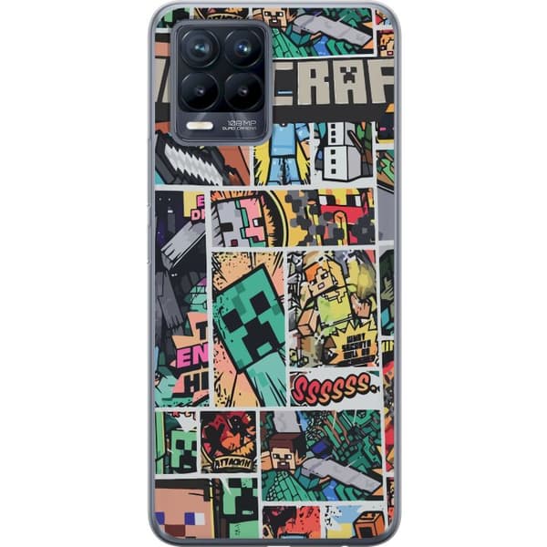 Realme 8 Gjennomsiktig deksel Minecraft Kunsthåndverk