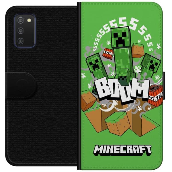 Samsung Galaxy A03s Lompakkokotelo Minecraft Boom