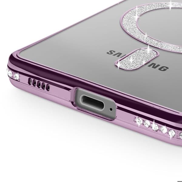 Coque Diamant för Samsung Galaxy S25 MagSafe Contour Strass Lila