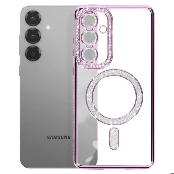 Coque Diamant för Samsung Galaxy S25 MagSafe Contour Strass Lila
