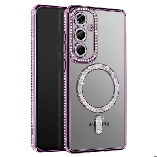 Coque Diamant för Samsung Galaxy S25 MagSafe Contour Strass Lila