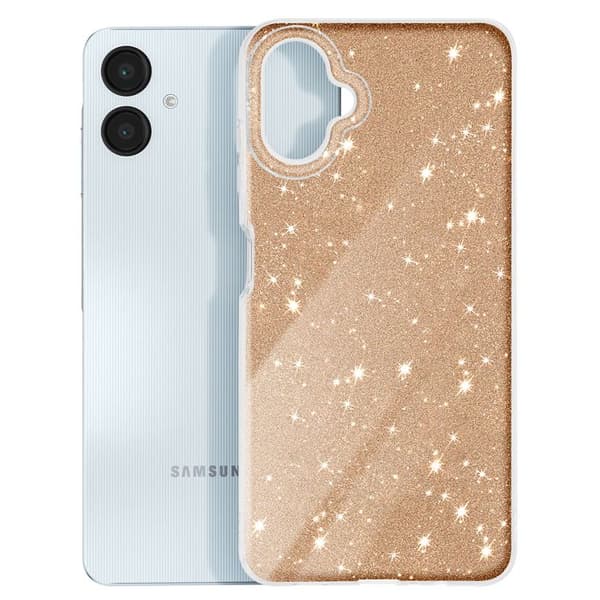 Glittrande Stötabsorberande Fodral för Samsung Galaxy A06 Guld