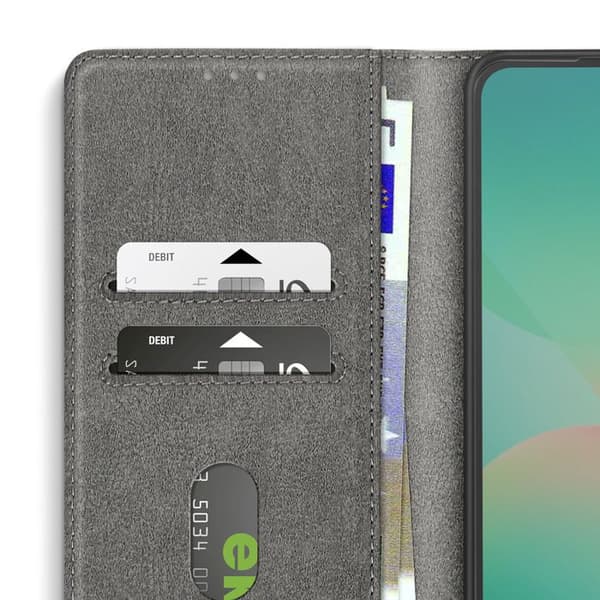 Fodral för Samsung Galaxy A26 Flip Plånbok och Videoställ Grå