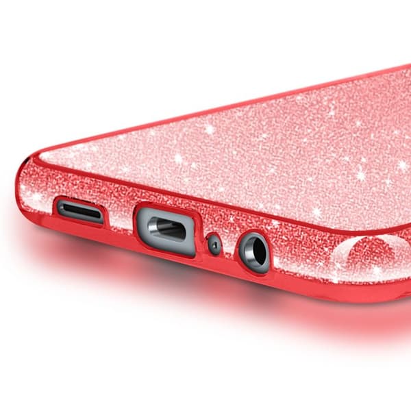 Glittrande skyddsfodral för Samsung Galaxy A06, stöttåligt, röd
