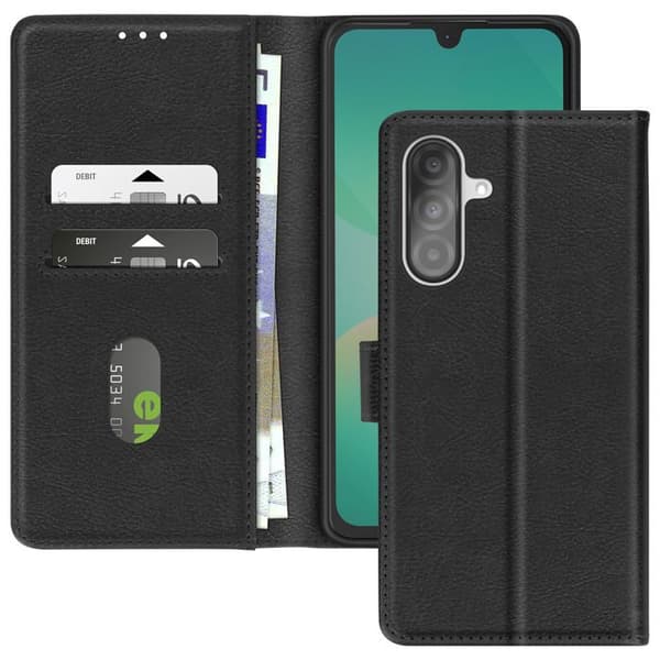 Etui för Samsung Galaxy A26, Fodral med Plånbok och Videostöd, Svart