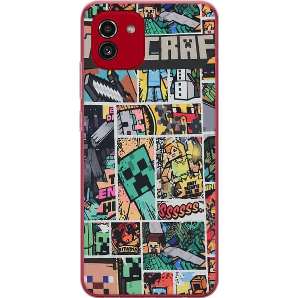 Samsung Galaxy A03 Läpinäkyvä kuori Minecraft Taide