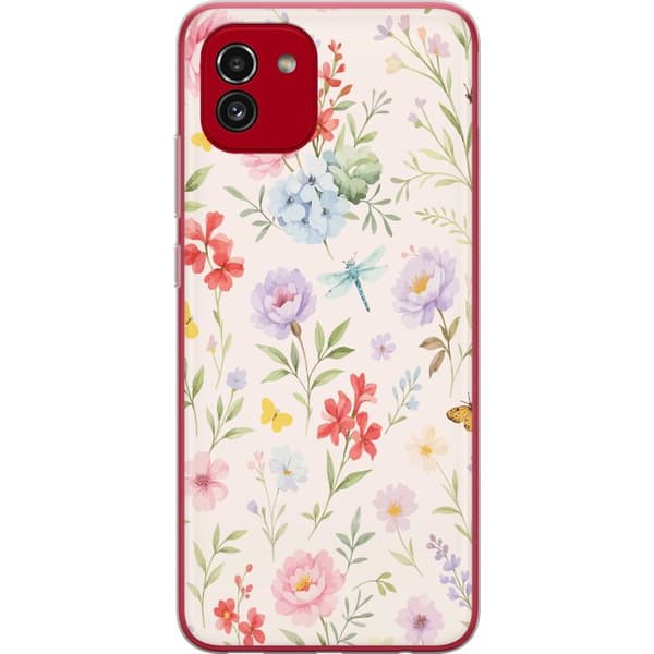 Samsung Galaxy A03 Genomskinligt Skal Blommor