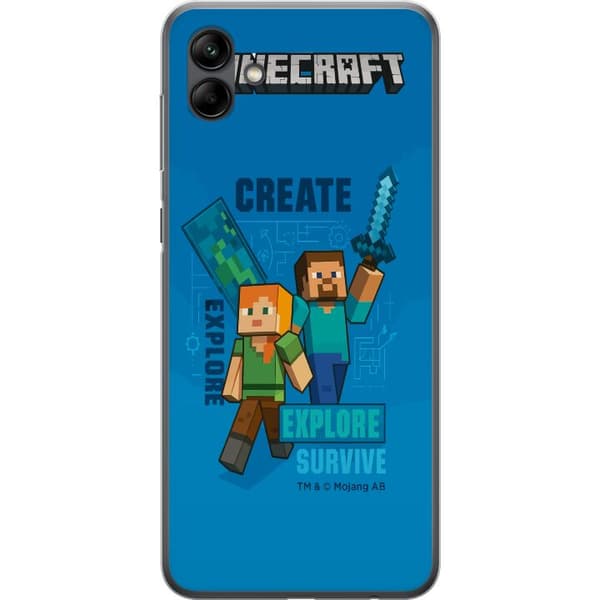 Samsung Galaxy A05 Läpinäkyvä kuori Minecraft Luolastot