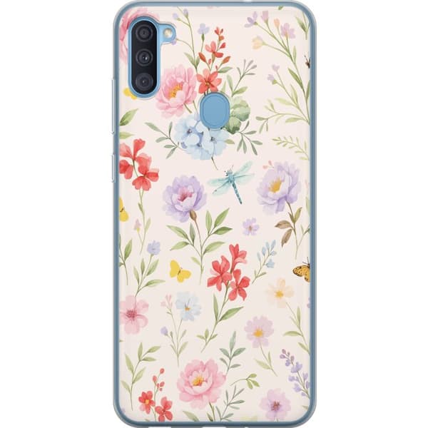 Samsung Galaxy A11 Gennemsigtig cover Blomster