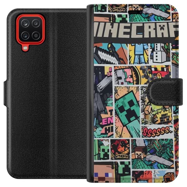 Samsung Galaxy A12 Tegnebogsetui Minecraft Kunst