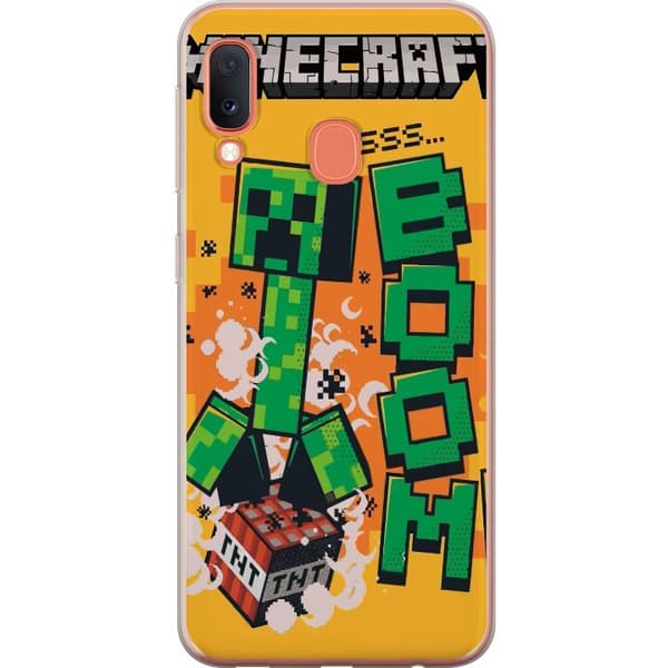 Samsung Galaxy A20e Läpinäkyvä kuori Minecraft Boom