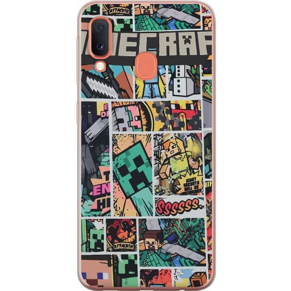 Samsung Galaxy A20e Genomskinligt Skal Minecraft Art
