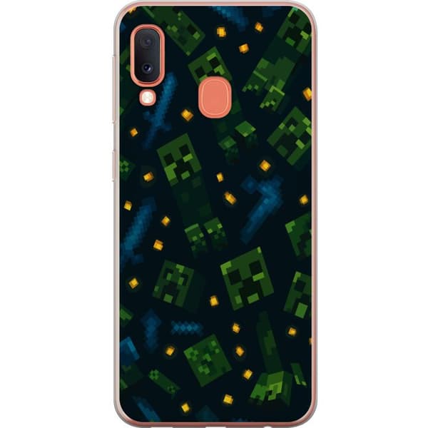 Samsung Galaxy A20e Genomskinligt Skal Minecraft Dungeons Mob