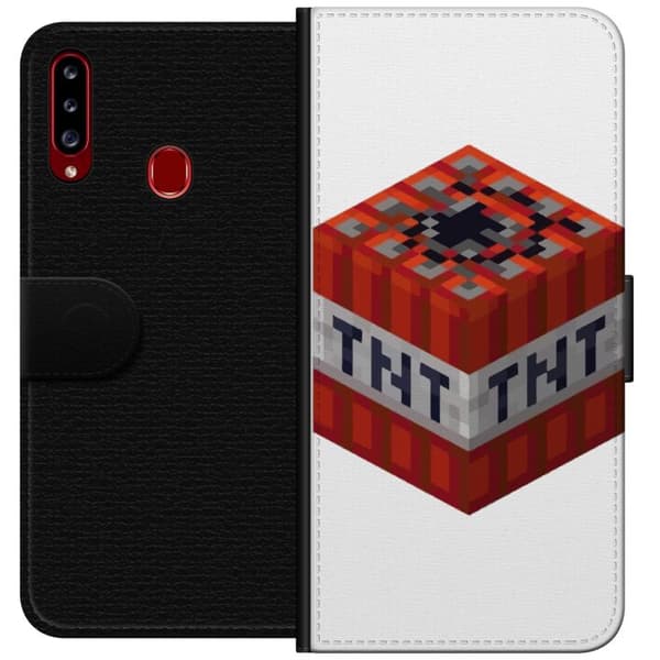 Samsung Galaxy A20s Tegnebogsetui Minecraft TNT