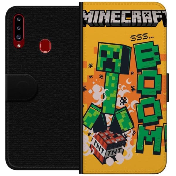 Samsung Galaxy A20s Tegnebogsetui Minecraft Boom