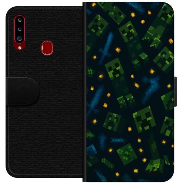 Samsung Galaxy A20s Tegnebogsetui Minecraft Dungeons Mob