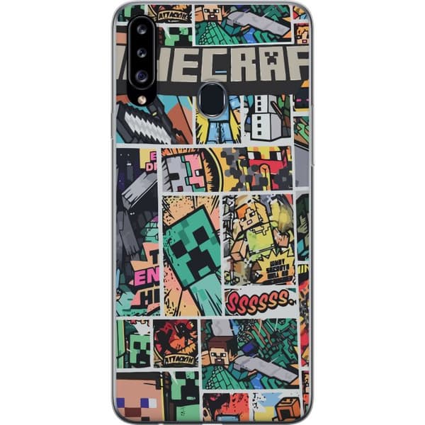 Samsung Galaxy A20s Gennemsigtig cover Minecraft Kunst