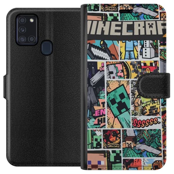 Samsung Galaxy A21s Tegnebogsetui Minecraft Kunst