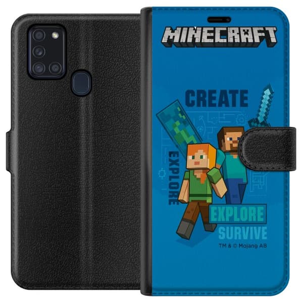 Samsung Galaxy A21s Tegnebogsetui Minecraft Huler