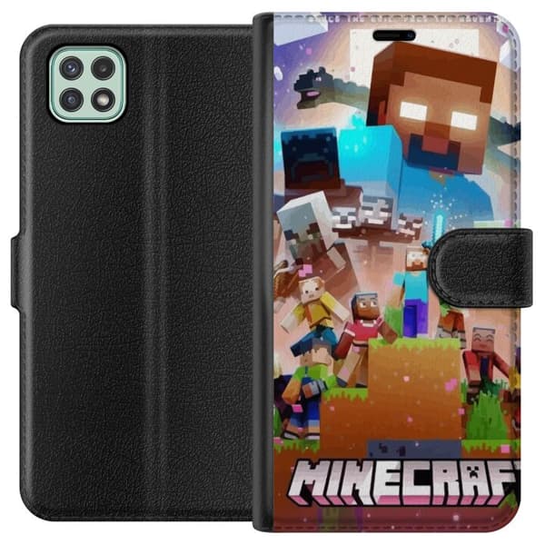 Samsung Galaxy A22 5G Lompakkokotelo Minecraft