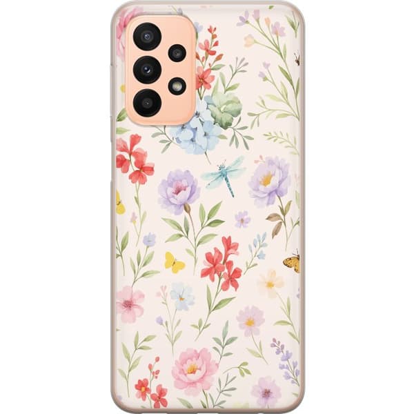 Samsung Galaxy A23 Gennemsigtig cover Blomster